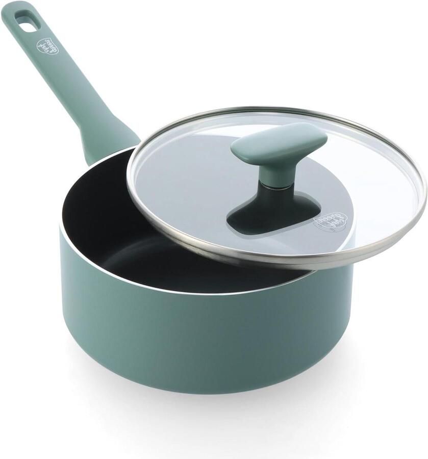 Keramische Koekenpan met Deksel Koken en Bakken PFAS-vrije Antiaanbaklaag 20 cm Smokey Blue