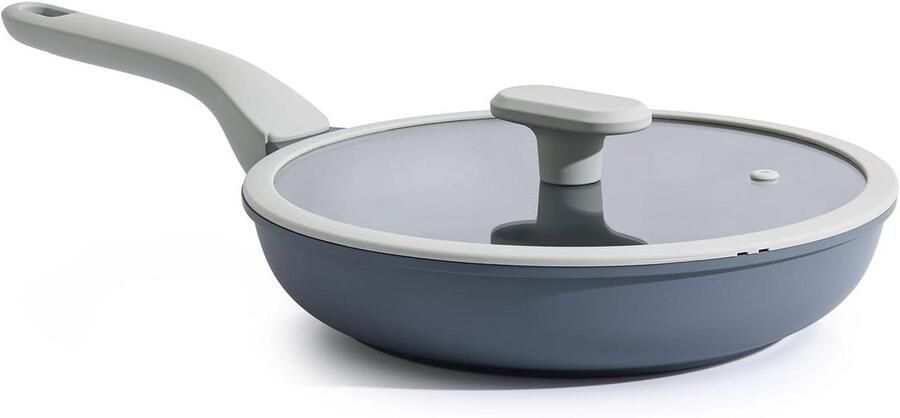 Keramische Koekenpan Omeletpan Koekenpan Gezond Koken Gifvrije Antiaanbaklaag 25 cm Grijs