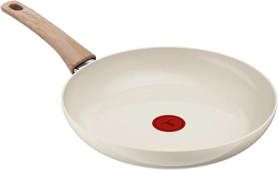 Keramische Koekenpan Vetarm Koken Gezond Eten Maken Thermo-Signal Indicator 28 cm Beige