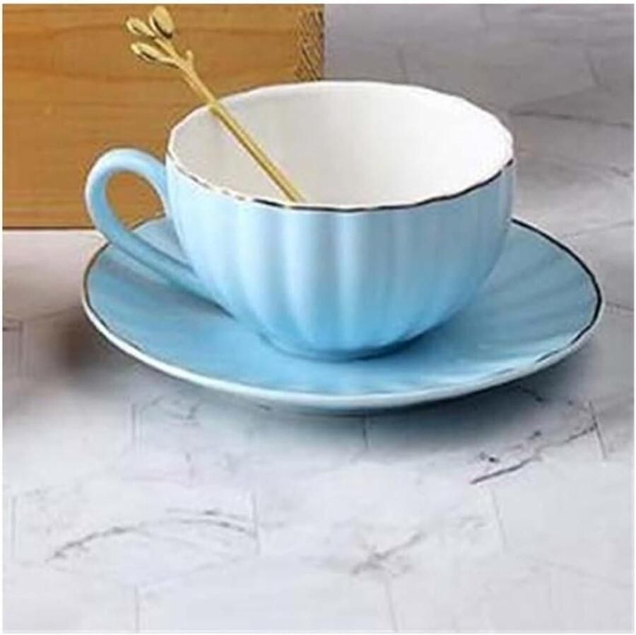 Keramische Koffiekopjes Cappuccino Kopjes Koffie Drinken Matglas Afwerking 220 ml Hemelsblauw