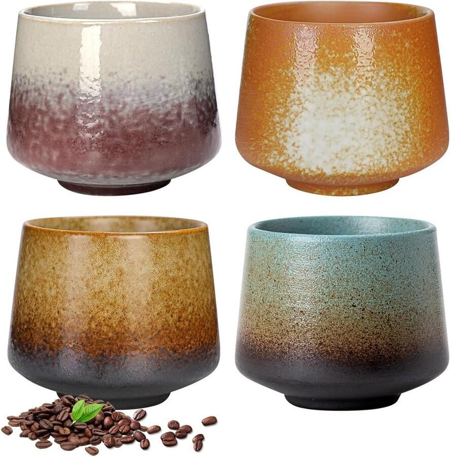 Keramische Koffiekopjes Espresso Kopjes Drankjes Serveren Uniek Hout-Keramiek Design 190 ml Niet gespecificeerd