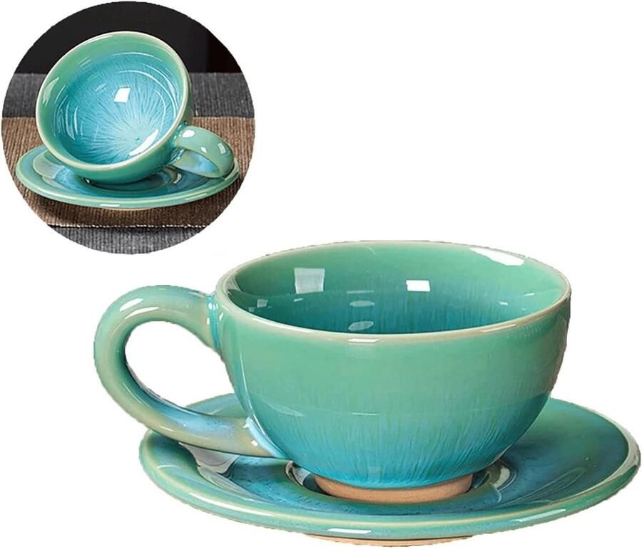 Keramische Koffiekopjes Espresso Kopjes Koffie Drinken Unieke Glazuur Kleur 150 ml Meerdere Kleuren