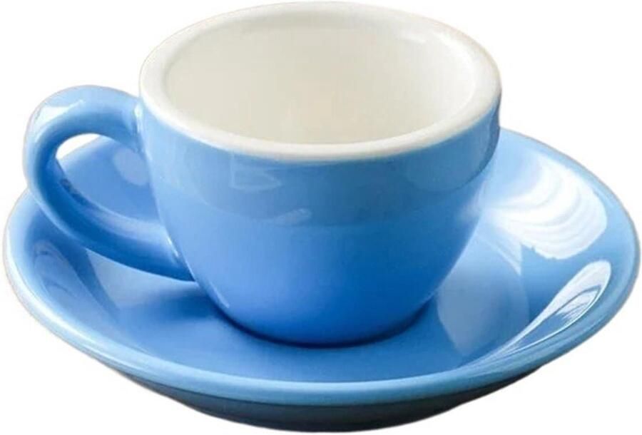 Keramische Koffiekopjes Espresso Mokken Genieten van Drankjes Magnetron Vaatwasserbestendig 75 ml Blauw