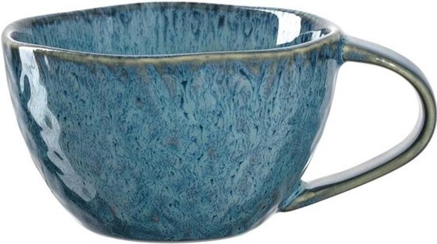 Keramische koffiemok 290 ml blauw vaatwasmachinebestendig