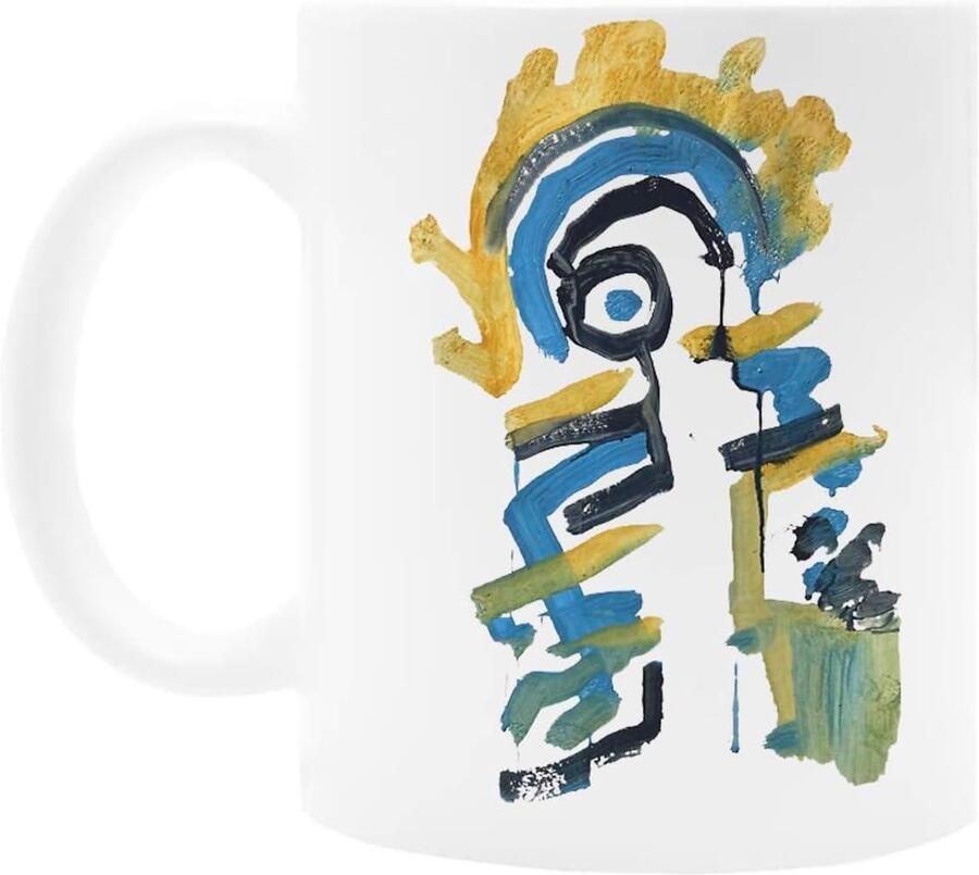 Keramische Koffiemok Drinkmok Witte Mok Koffie Drinken Superieure Print 300 Milliliter Wit