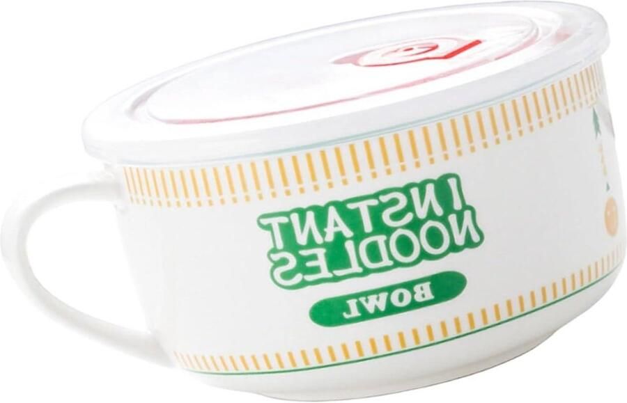 Keramische kom met deksel Noodle bowl Snelle maaltijd bereiding Roterende timer 1100 ml Meerdere kleuren