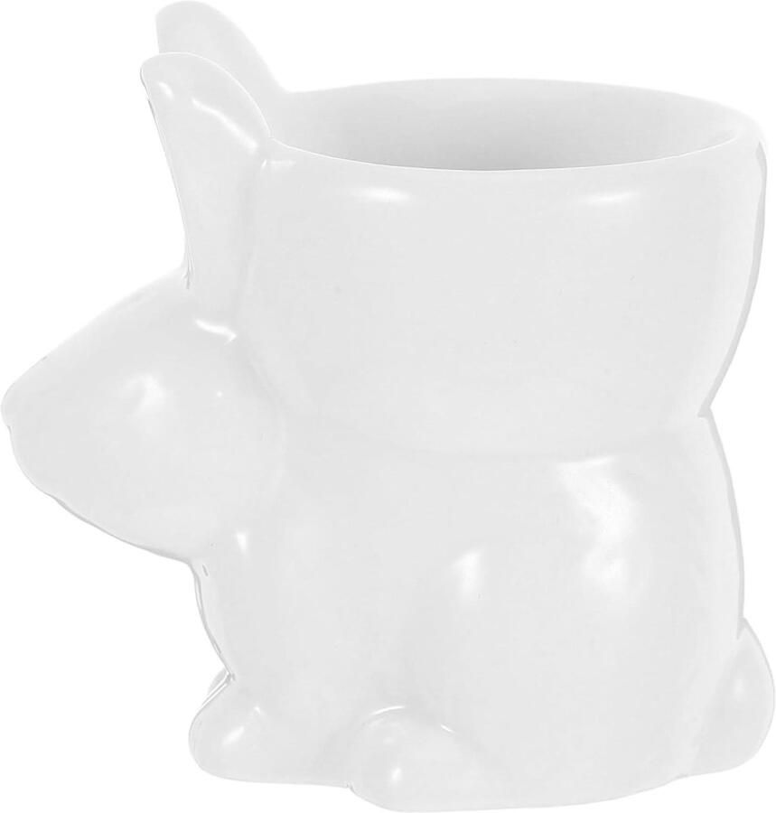 Keramische Konijn Eierdop Konijnen Eierhouder Ontbijt Serveren Schattige Konijnenvorm 7.2 x 6.8 x 5.1 cm Wit