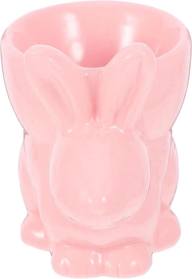 Keramische konijnen eierdop Eierhouder dier Ontbijt decoratie Unieke konijnenvorm 7.2 x 6.8 x 5.1 cm Roze
