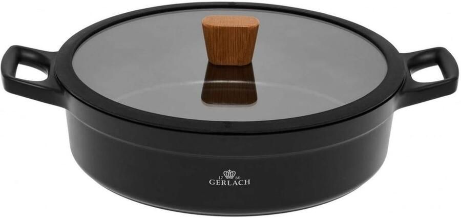 Keramische Kookpan 28 cm met Inductie Bodem Geschikt voor Gas Elektrisch en Oven