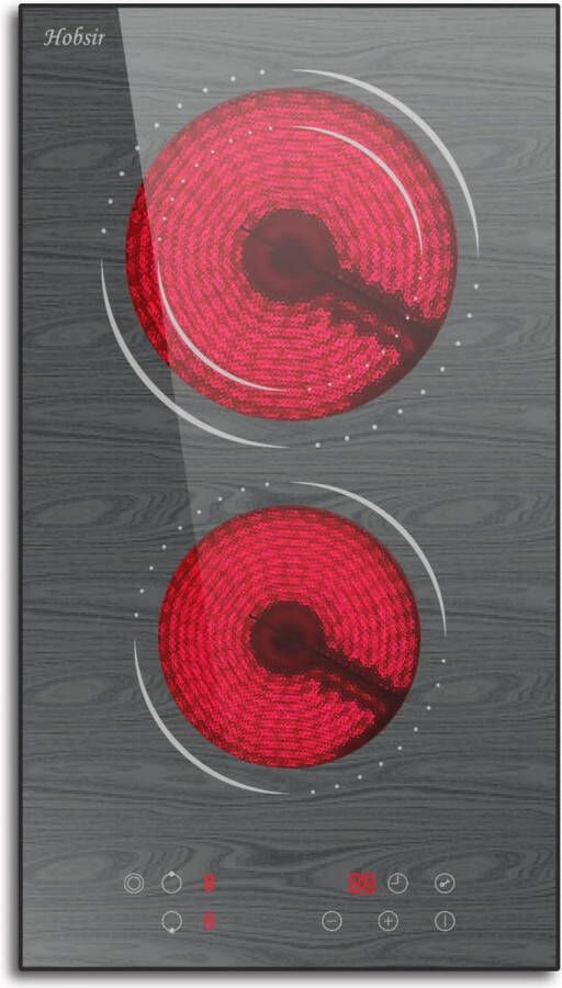 Keramische kookplaat 2 zones 30cm met sensorbediening en kinderslot 3200W