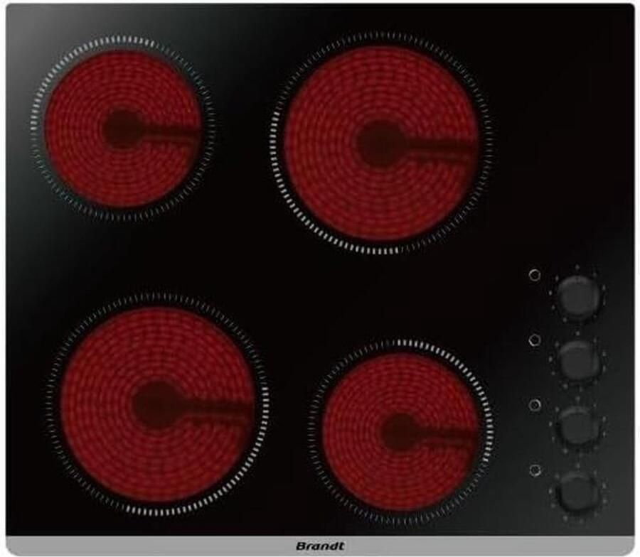 Keramische kookplaat 4 pits 6000W zwart