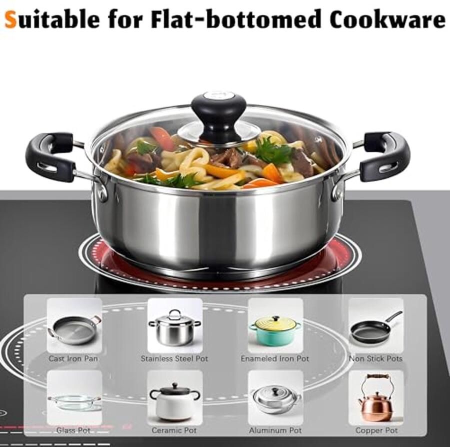 Keramische Kookplaat 4 Platen 60 cm Inbouw 6000W met Veiligheidsfuncties