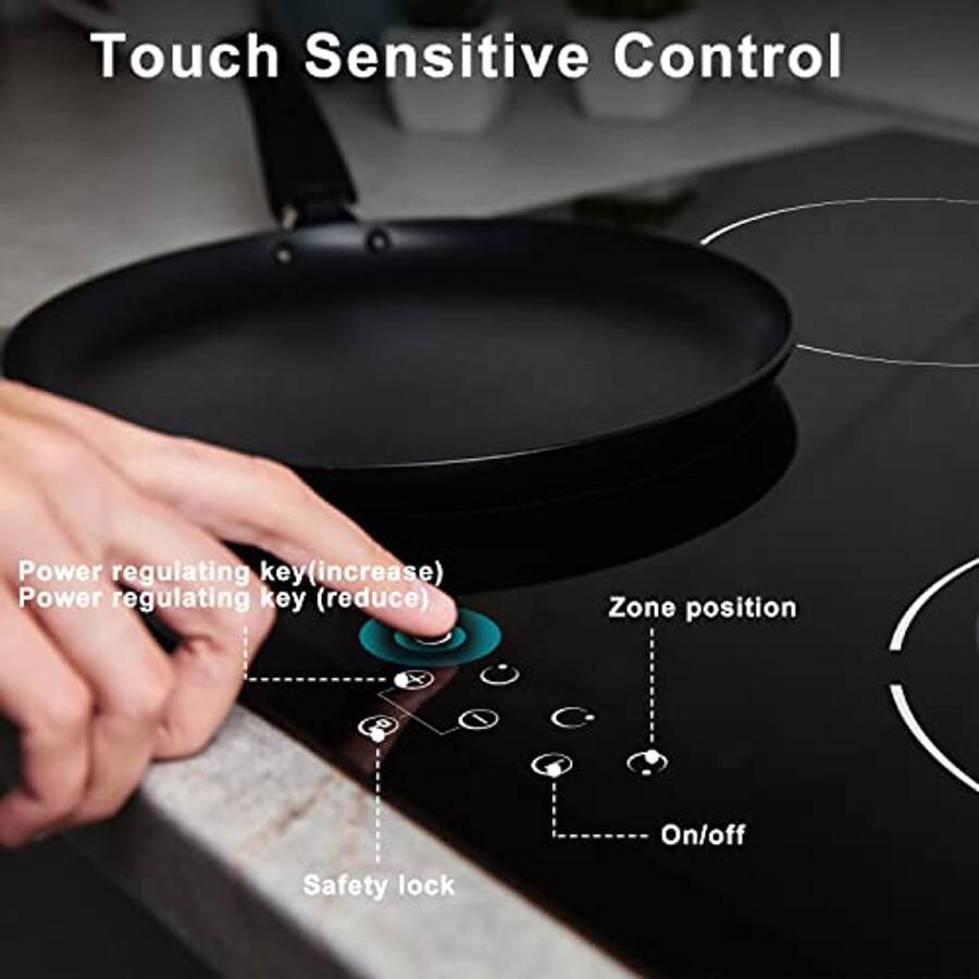 Keramische kookplaat 4 zones 60 cm met touch control en kinderbeveiliging - Foto 3