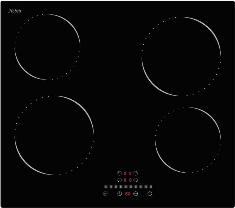 Keramische Kookplaat 4 Zones met Sensor-Touch Control Ingebouwde 60 cm Kookplaat 6000 W