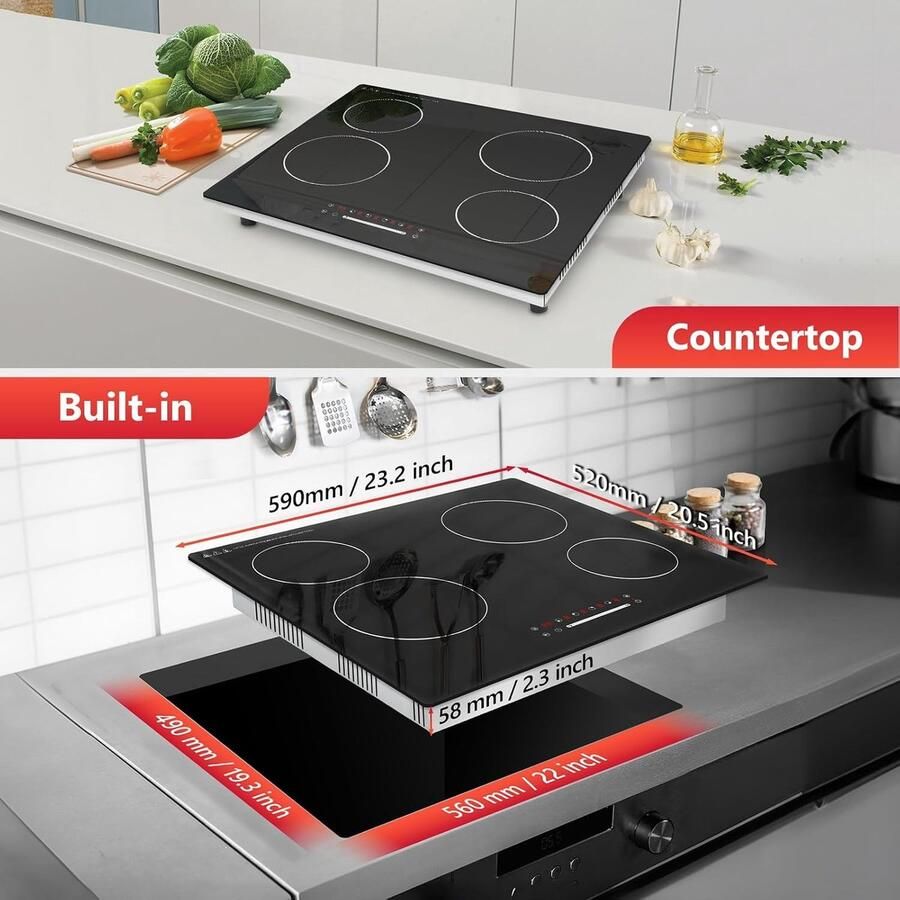 Keramische Kookplaat 60 cm Infrarood 6000W Voor Inbouw