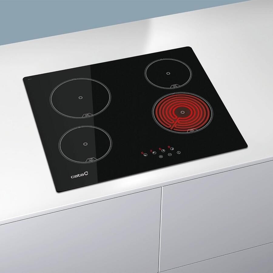 Keramische Kookplaat 60 cm Zwart 4 Kookzones Touch Control en Timer - Foto 2