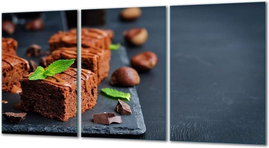 Keramische Kookplaat Afdekking Platen Set Keuken Beschermen Gehard Glas 3x30x52 cm Bruin