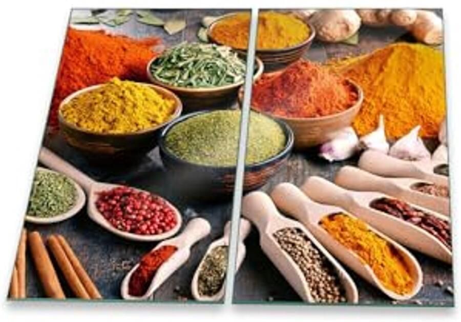 Keramische Kookplaat Afdekplaat 2-delig 60x52 Glasplaat en Snijplank voor Extra Keukenwerkruimte