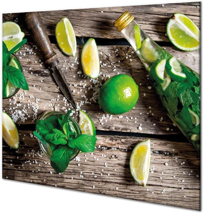 Keramische kookplaat beschermkap Snijplank spatbord Keukenwerk organiseren Gehard glas 60x52 cm Meerkleurig
