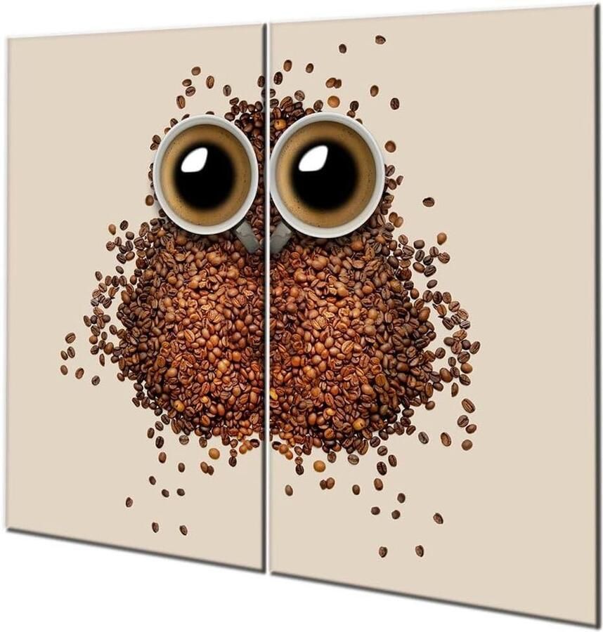 Keramische Kookplaat Deksel Platen Set Keuken Beschermen Krasbestendig Glas 2x 30x52 cm Bruin Koffie