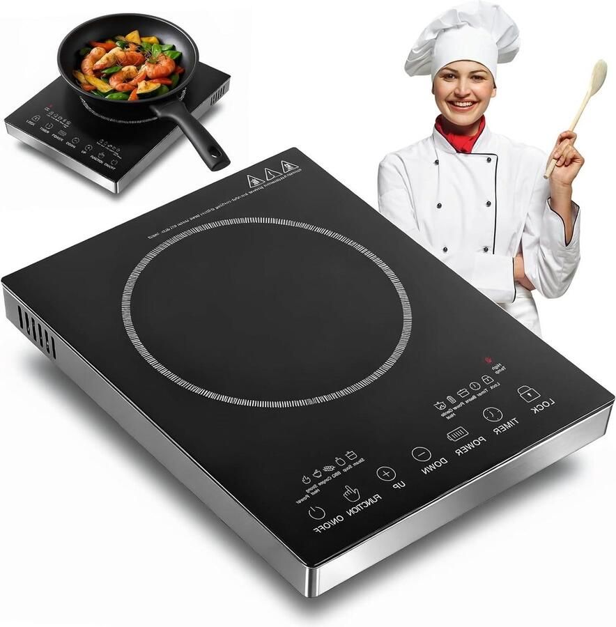 Keramische Kookplaat Draagbare Plaat Snel Koken Snelle Opwarming 3500 W Zwart