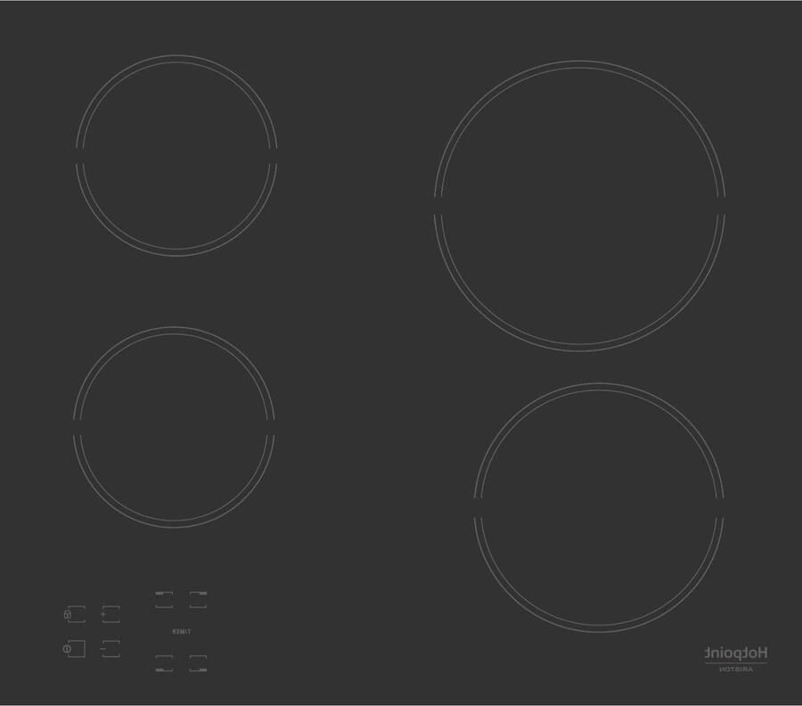 Keramische Kookplaat Elektrisch fornuis Nauwkeurig Koken Restwarmte indicatoren 58 x 51 cm Zwart