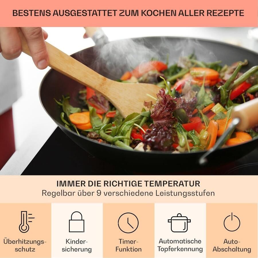 Inductie Kookplaat Elektrisch Fornuis Snel Koken ThermoBoost Functie 77 x 52 cm Zwart
