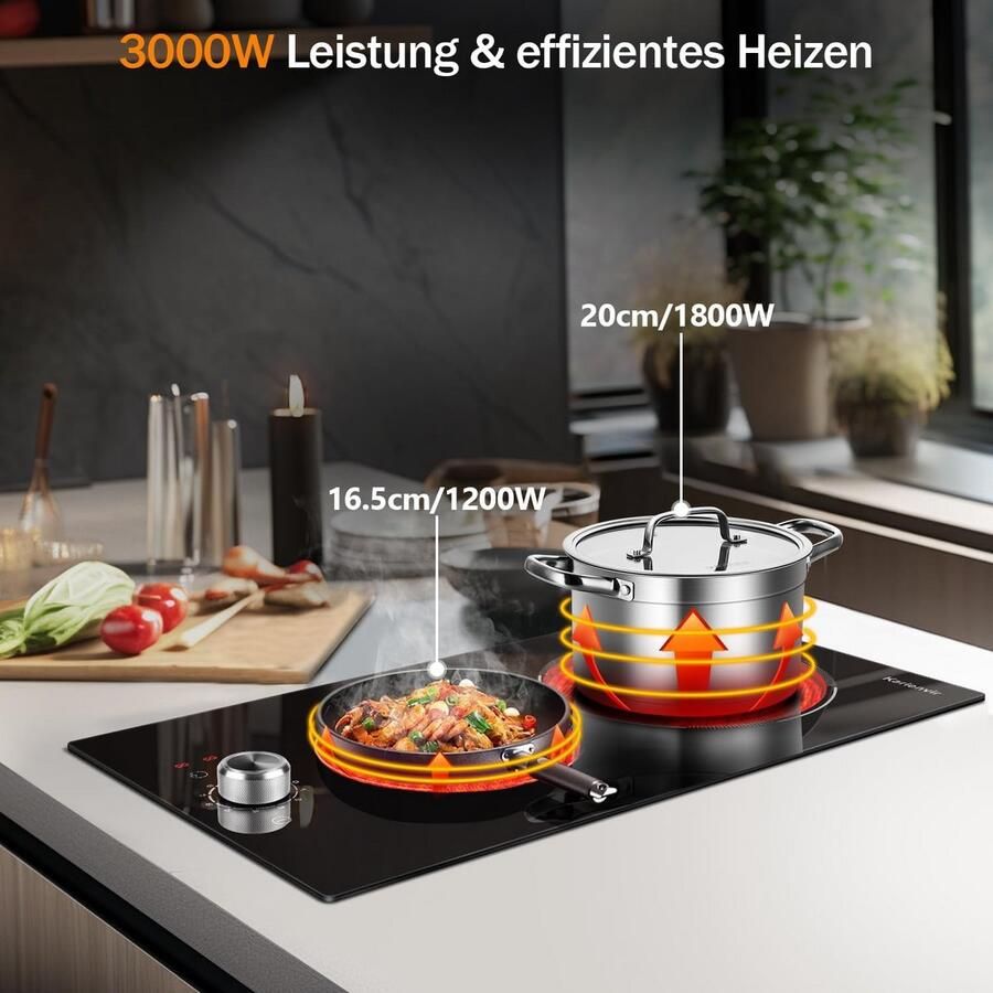 Keramische Kookplaat Elektrisch Fornuis Snel Koken Energiezuinig Dubbel 30 cm Zwart