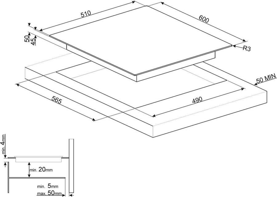 Keramische Kookplaat Elektrisch fornuis Thuis koken Aanraakbediening 60 cm Zwart