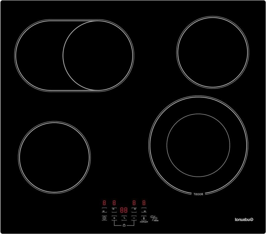 Keramische Kookplaat Elektrisch Fornuis Thuis Koken Flexibele Zones 60 cm Zwart