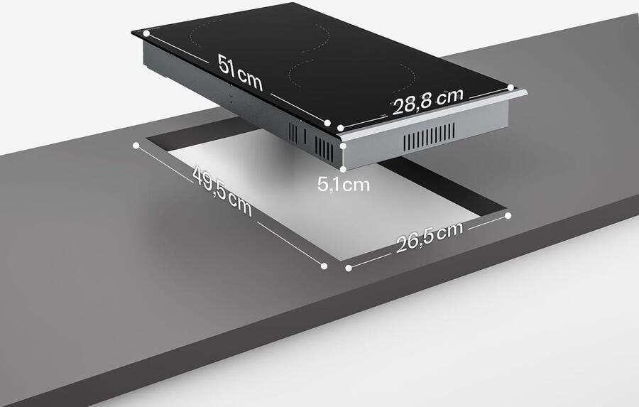 Keramische Kookplaat Elektrische Kookplaat 2 Zones Snel Koken Touch Control Slider 30 cm Zwart