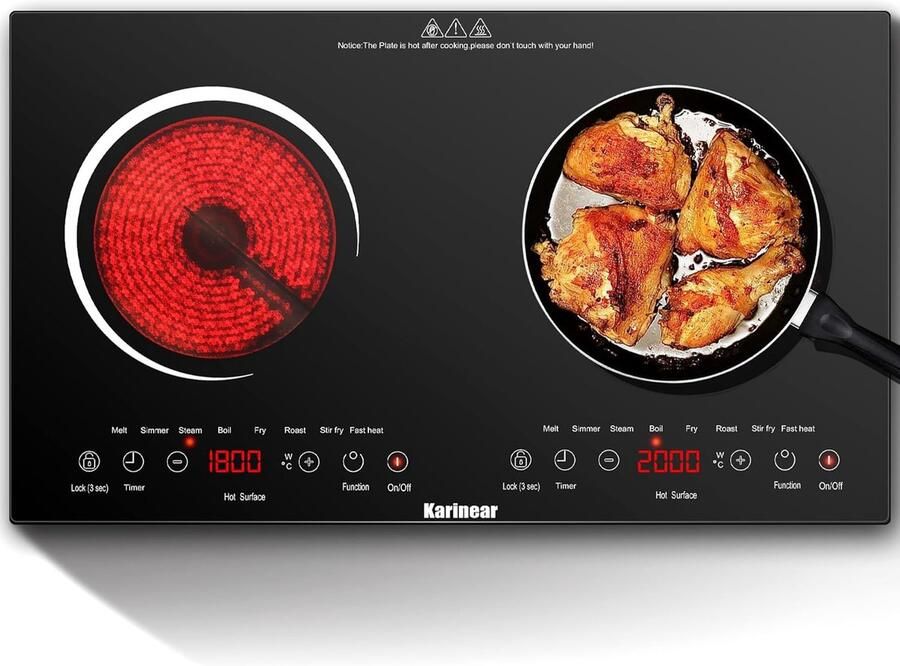 Keramische Kookplaat Elektrische Kookplaat Draagbaar Koken Met Timer 60 x 35 cm Blauw