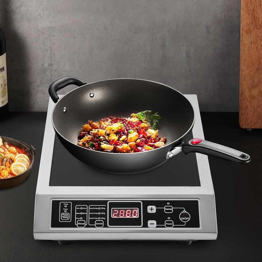 Keramische Kookplaat Elektrische Kookplaat Efficiënt Koken 4 Kookzones 59.8 x 51 cm Zwart
