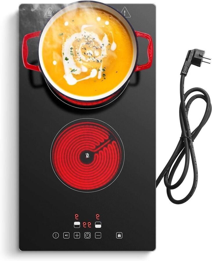 Keramische Kookplaat Elektrische Kookplaat Koken en Bakken Touch Bediening 30 cm Zwart