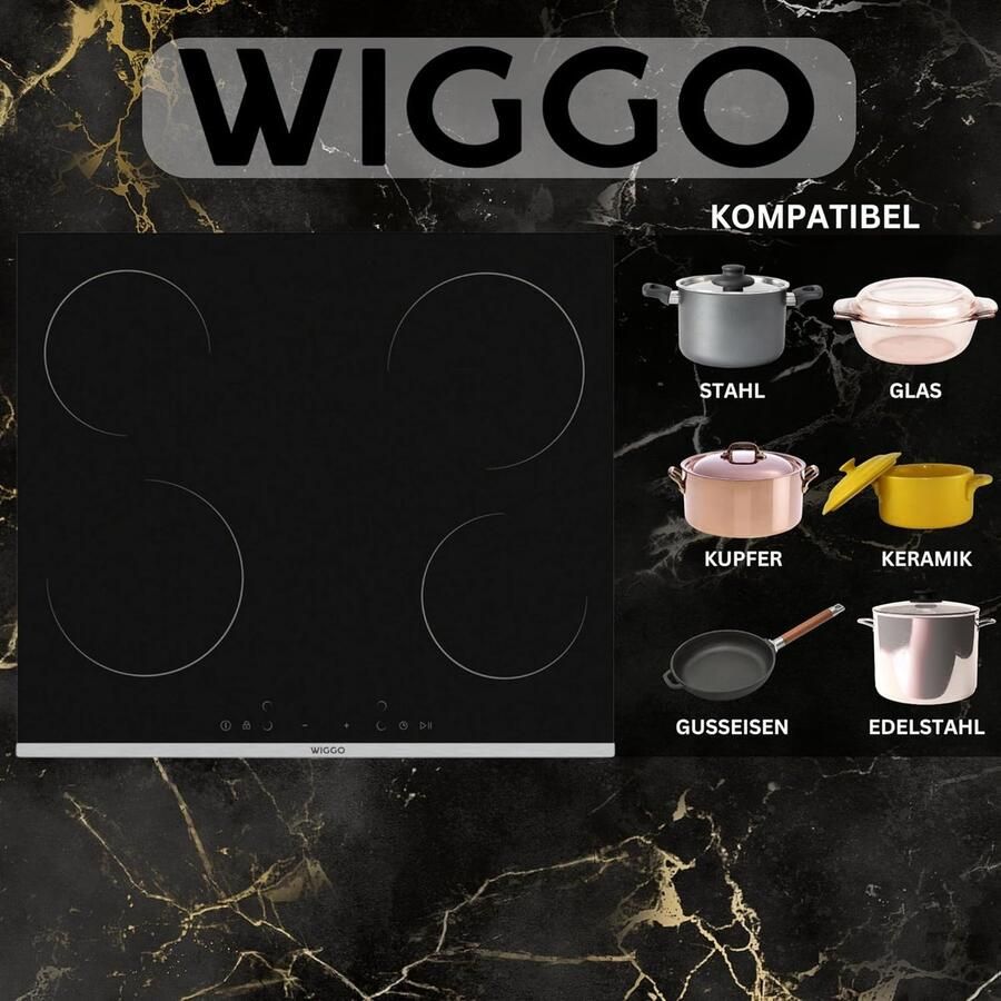 Keramische Kookplaat Elektrische Kookplaat Koken en Bereiden Touchscreen Bediening 60 cm Zwart
