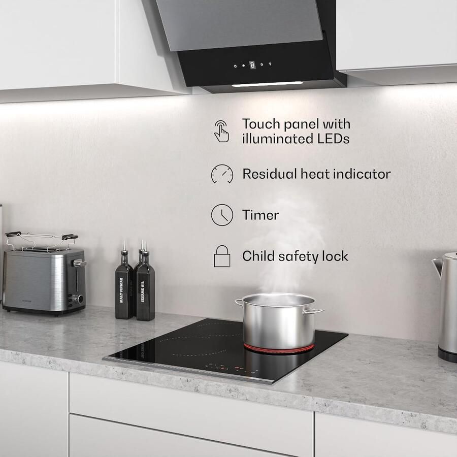 Keramische Kookplaat Elektrische Kookplaat Modern Koken Flexibele Kookzones 45 cm Zwart
