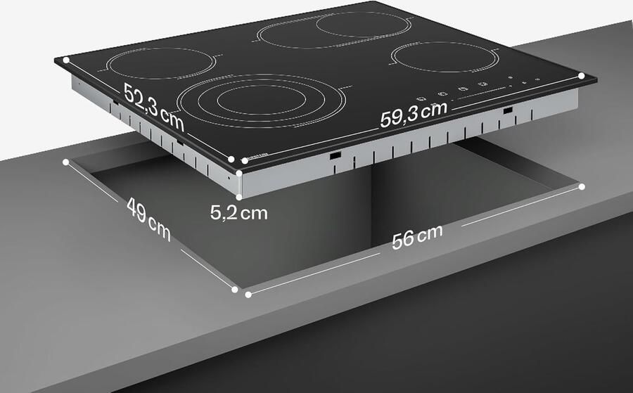 Keramische Kookplaat Elektrische Kookplaat Modern Koken Touch Slider Bediening 60 cm Zwart