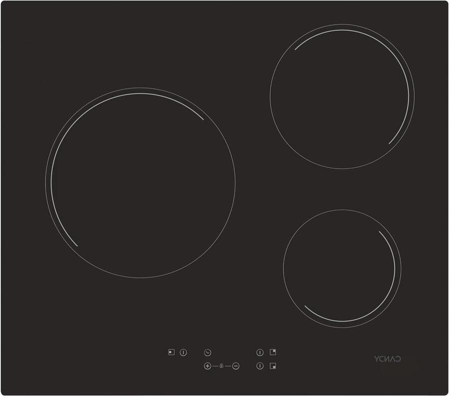 Keramische Kookplaat Elektrische Kookplaat Thuis Koken 3 Kookzones 59x52x5CM Zwart