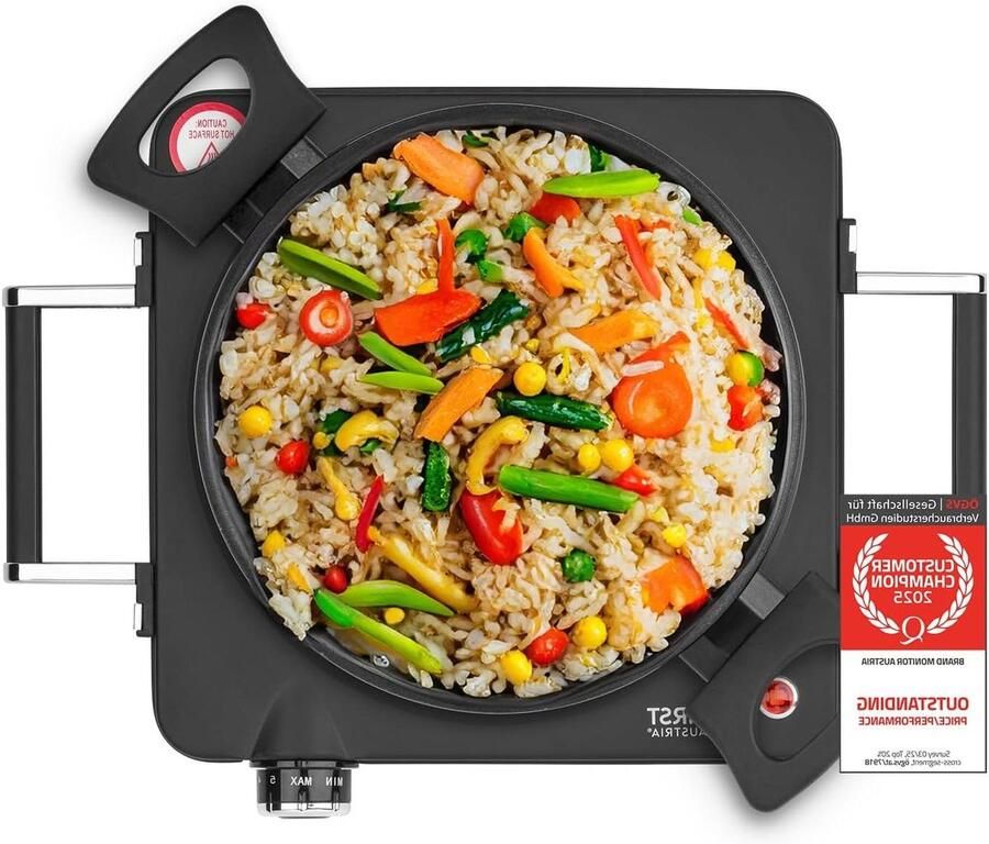 Keramische Kookplaat Enkele Kookplaat Mobiel Koken Snelle Opwarming 22 cm Zwart