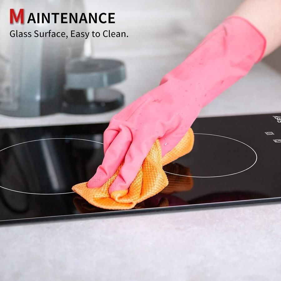 Keramische Kookplaat Inbouw Kookplaat Koken aanrecht 9 Warmtestanden 29 cm Zwart