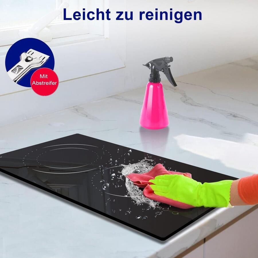 Keramische Kookplaat Inbouw Kookplaat Koken in Keuken Dubbele Zone 30cm Breed Zwart