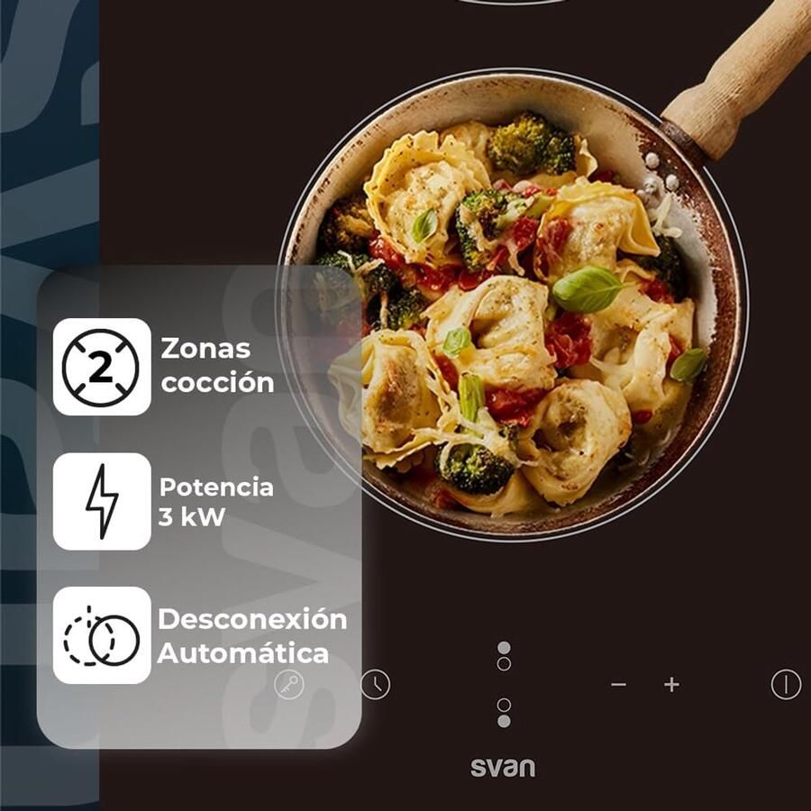 Keramische Kookplaat Inbouw Kookplaat Koken Thuis Twee Kookzones 28 cm Breed Zwart