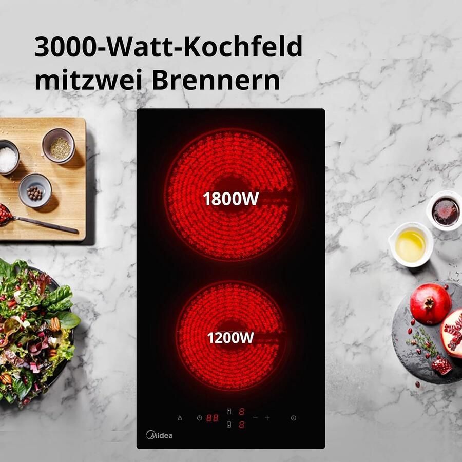 Keramische Kookplaat Inbouw Kookplaat Koken Thuis Twee Kookzones 52 cm Zwart