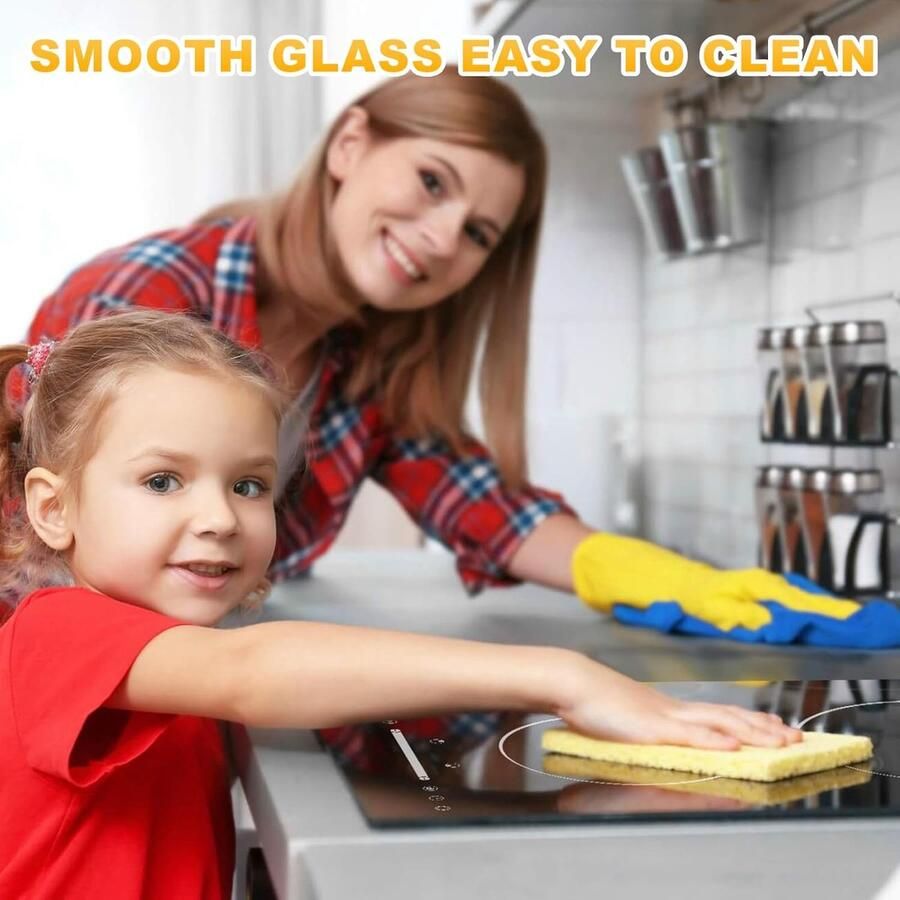 Keramische Kookplaat Inbouw Kookplaat Snel Koken Dubbele Kookzone 30 cm Breed Zwart