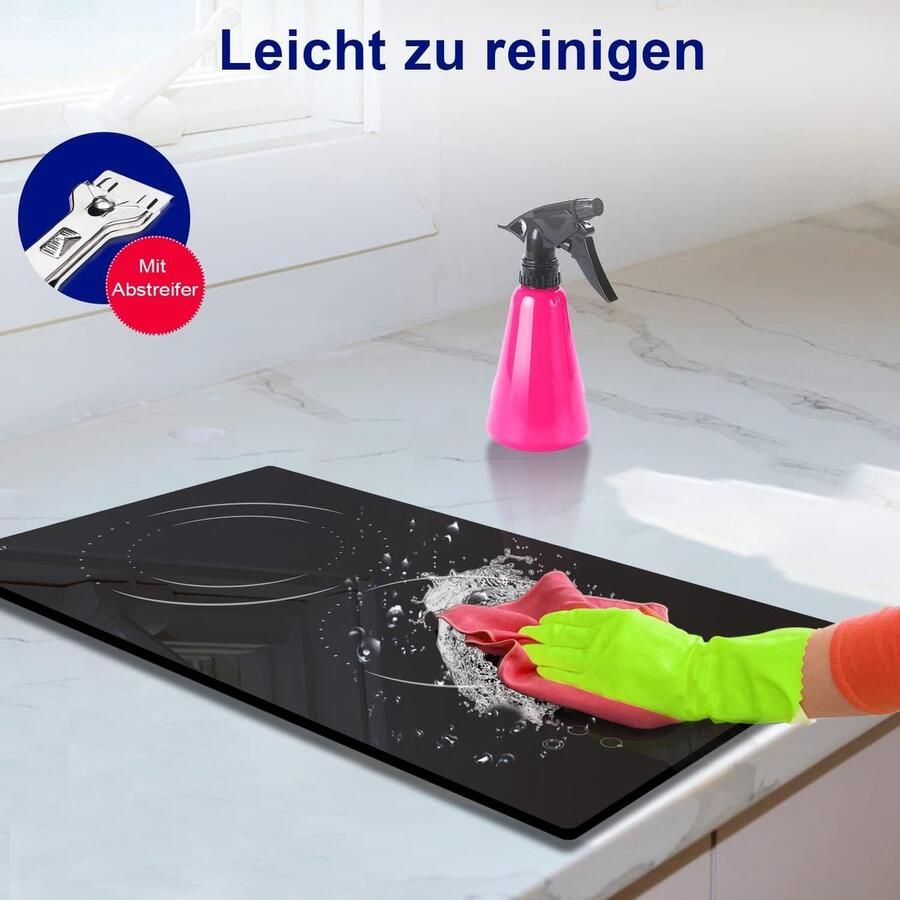 Keramische Kookplaat Inbouw Kookplaat Snel Koken Dubbele Zone 30cm Zwart