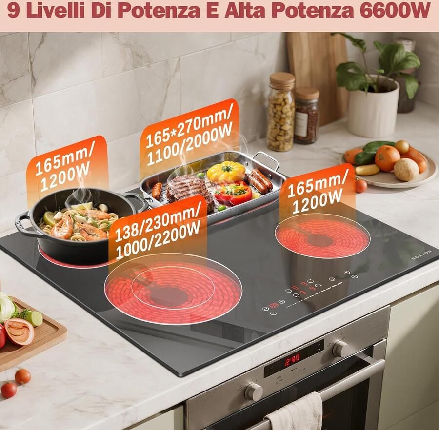 Keramische Kookplaat Inbouw Kookplaat Snel Koken Ovale Grillzone 60 cm Breed Zwart - Foto 2