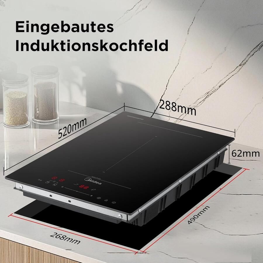 Keramische Kookplaat Inbouw Kookplaat Snel Koken Touch Control 52 cm breed Zwart - Foto 2