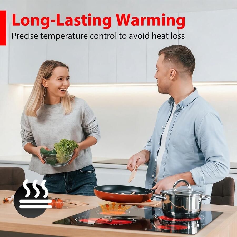 Keramische Kookplaat Inbouw Kookplaat Snel Koken Touch Slider Bediening 60 cm Zwart