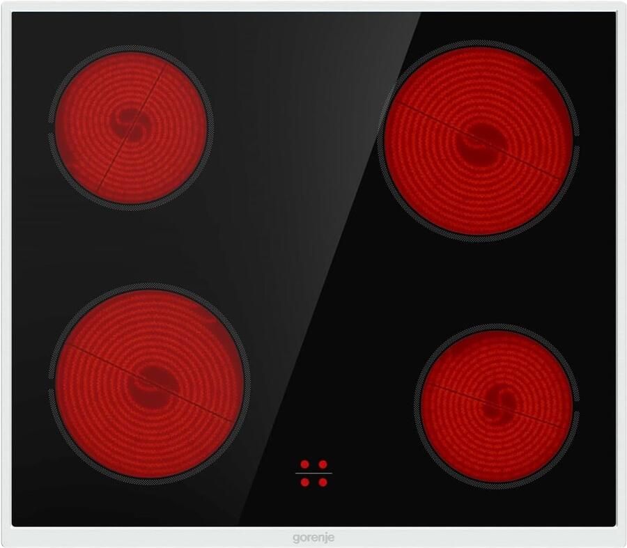 Keramische Kookplaat Inbouw Kookplaat Thuis Koken Vier Kookzones 60 cm Breed Zwart Roestvrij Staal