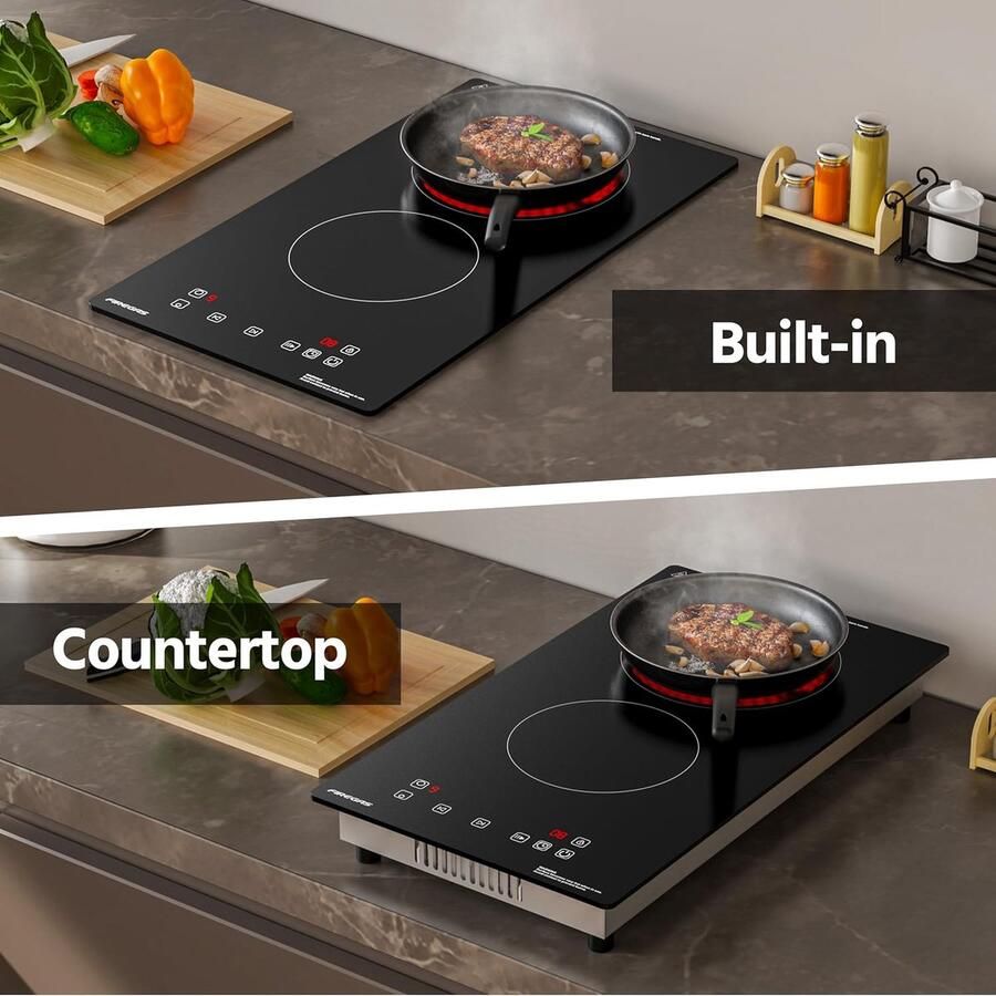 Keramische Kookplaat Inbouwfornuis Thuis Koken 9 Vermogensstanden 52 x 29 cm Zwart